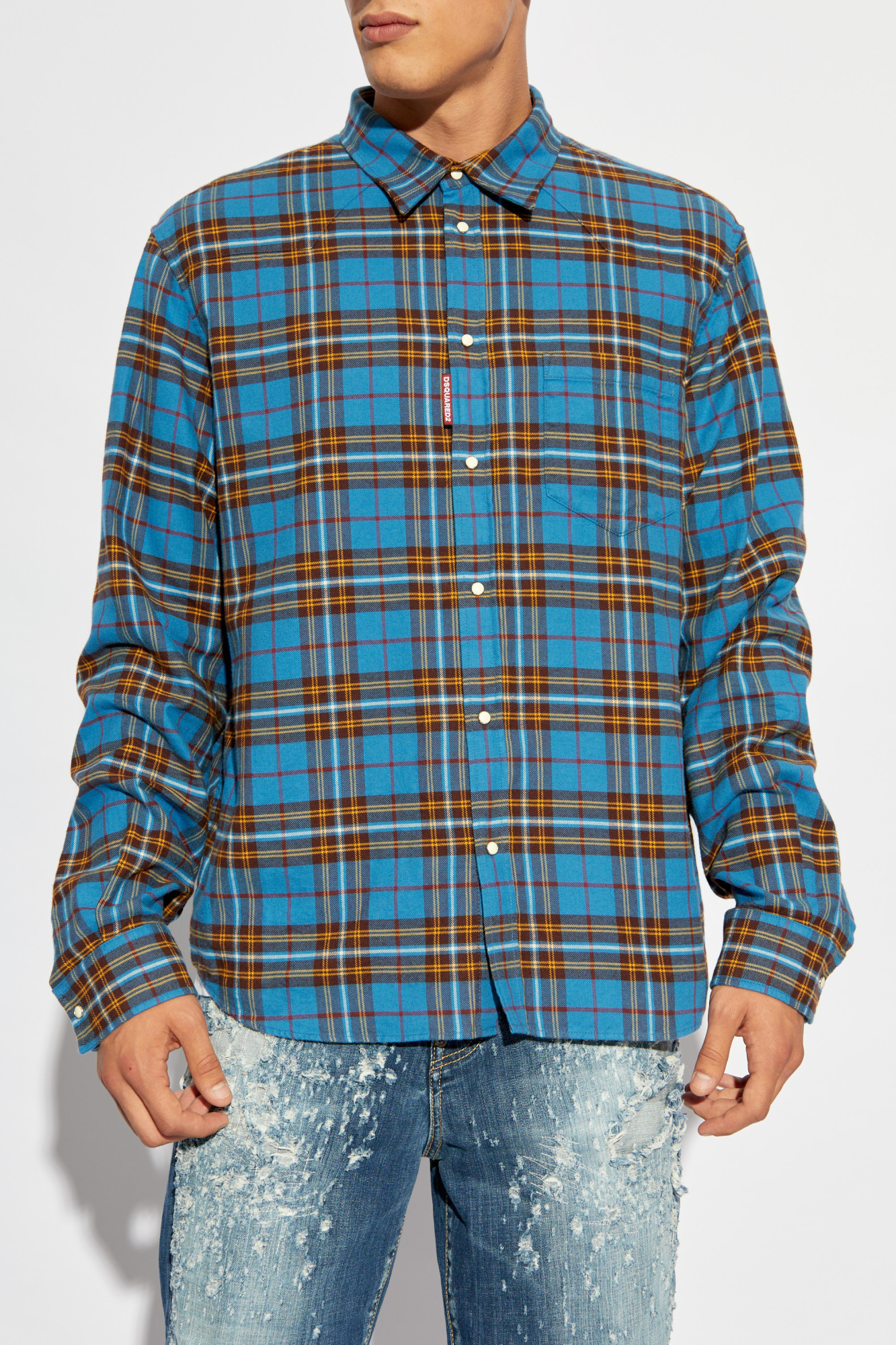 Blue Shirt with check pattern Dsquared2 - Vitkac AS
